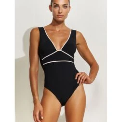 Maillot Une Pièce Noir Décolleté En V Metrics