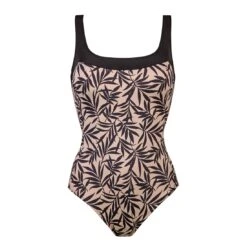 Maillot De Bain Une Pièce Avec Mousses Imprimé beige Et Noir Balance