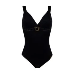 Maillot De Bain Une Pièce Sans Armatures Noir Anneaux D’or