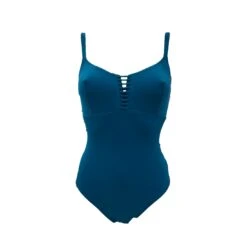 Maillot De Bain Sport Une Pièce Corset -La Boite à Maillots CORSET BLEU CANARD