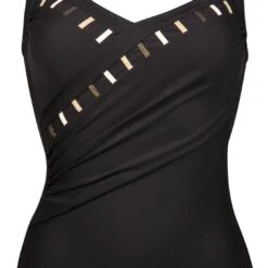 Maillot 1 Pièce Avec Mousses Drapé Noir Graphic Energy -La Boite à Maillots GRAPHIC ENERGY DETAIL