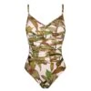 Maillot De Bain Une Pièce Imprimé Feuilles Avec Mousses Journey