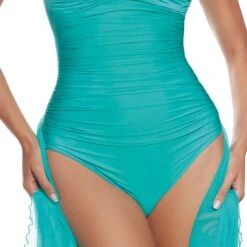 Maillot De Bain Une Piece Bustier Uni Linda 10 Maillot De Bain Une Piece Bustier Uni Linda -La Boite à Maillots LINDA TURQ