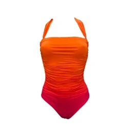 Maillot Une Pièce Bustier Dégradé Orange Et Rose Nadia