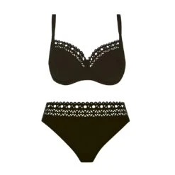 Maillot De Bain Deux Pièces Bonnets Profonds Ajourage Couture -La Boite à Maillots ajourage couture 2P marron