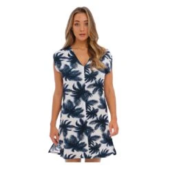Robe De Plage Marine Et Blanche Carmelita Avenue