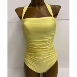 Maillot De Bain Une Piece Bustier Uni Linda 12 Maillot De Bain Une Piece Bustier Uni Linda -La Boite à Maillots linda jaune