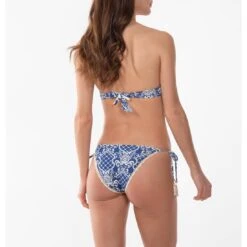 Bikini Triangle Haut De Gamme Imprimé Bleu Louxor -La Boite à Maillots louxor dos culotte