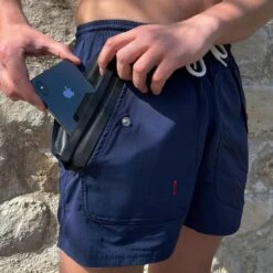 Maillot Short Pour Hommes Avec Poche étanche 6 Maillot Short Pour Hommes Avec Poche étanche -La Boite à Maillots navy d p